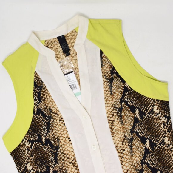 Label by Five Twelve Shirt Dress Women 8 Snakeskin Colorblock New Python Mob - Picture 4 of 10